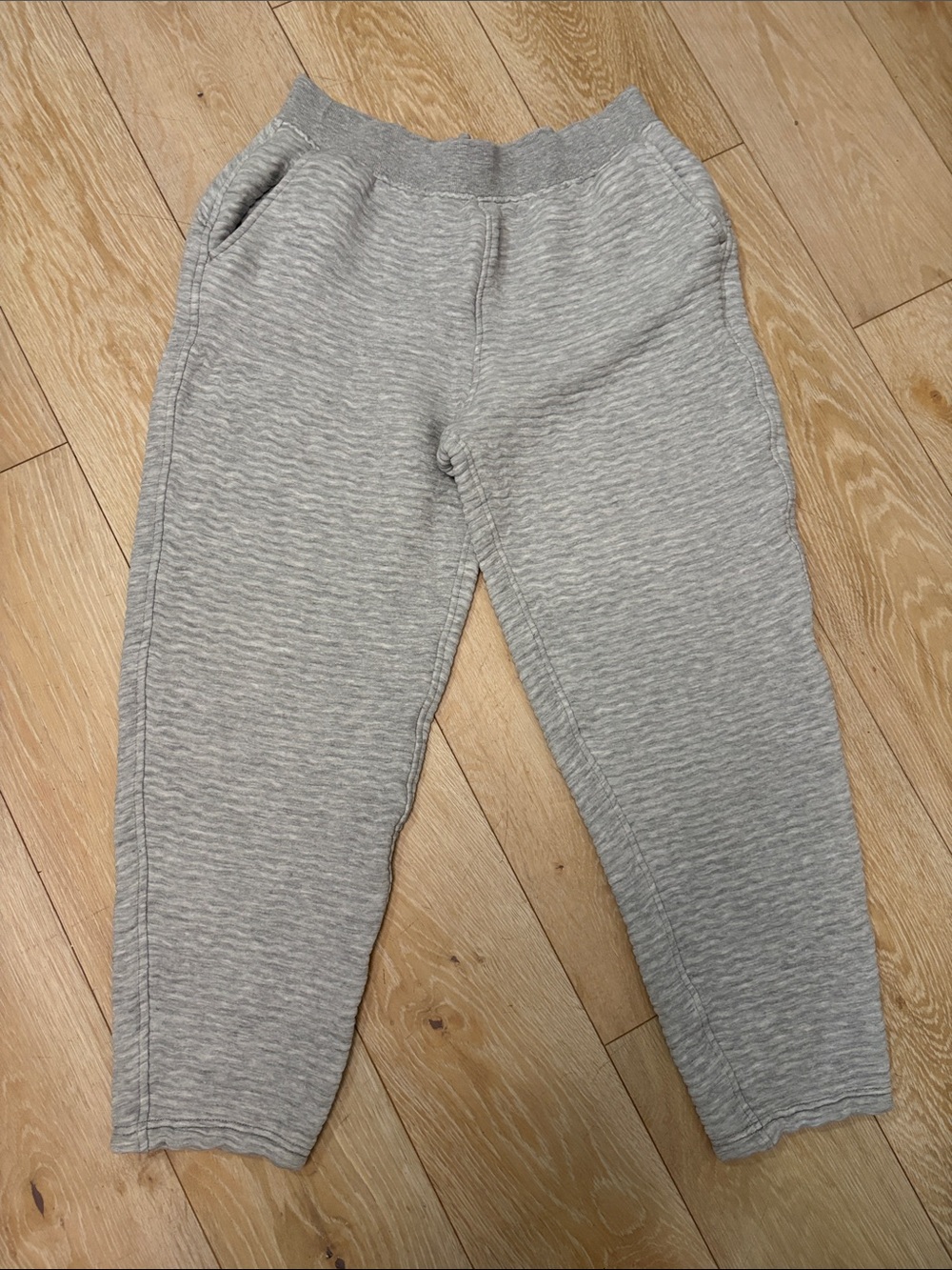 Athleta Cream Quilted Jogger Track Pants